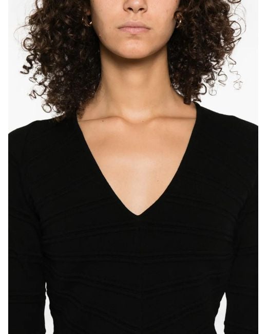 Twinset Black V-Neck Top