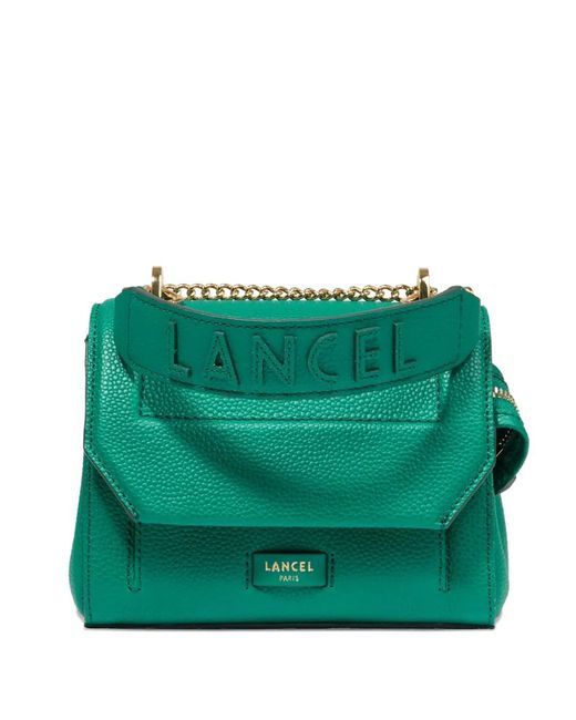 Lancel Green Small Ninon Flap Leather Bag