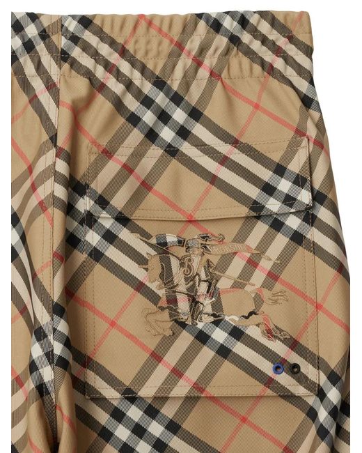 Burberry Blue Checked Straight-Leg Trousers for men