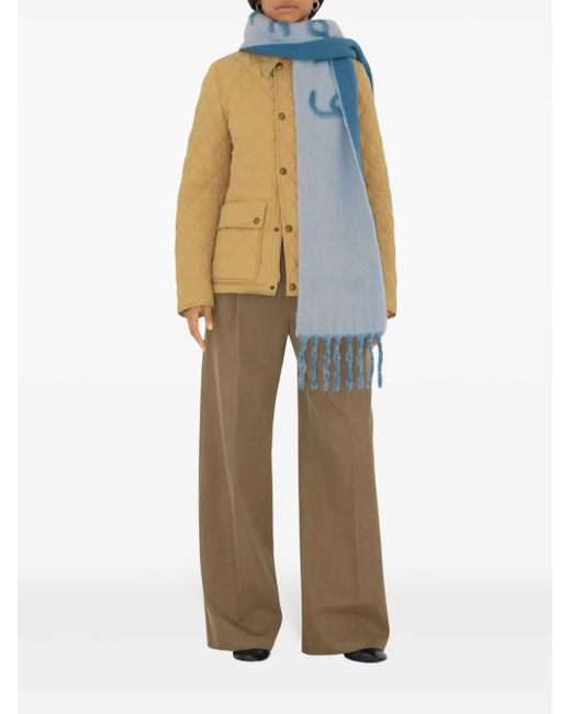Sciarpa Con Logo A Intarsi di Burberry in Blue