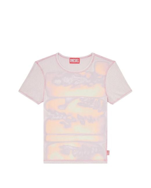 DIESEL Pink Graphic-Print T-Shirt