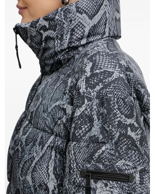 Guess Gray Printed Puffer Jacket