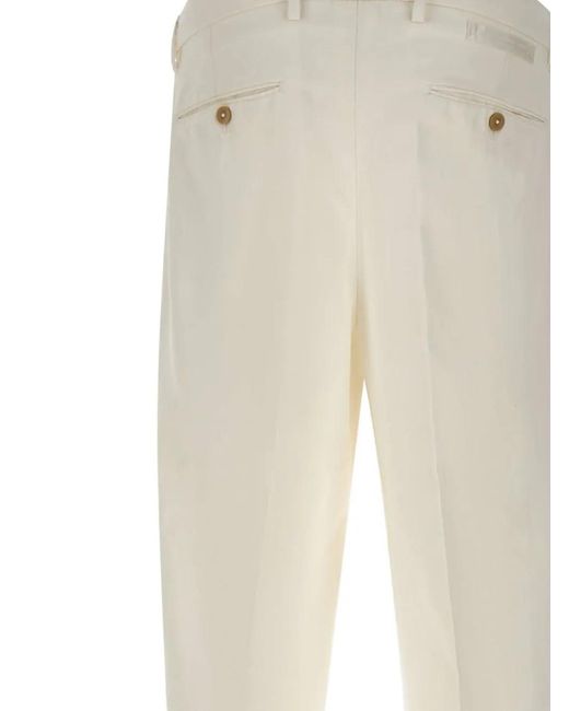 Briglia 1949 White Button Trousers for men