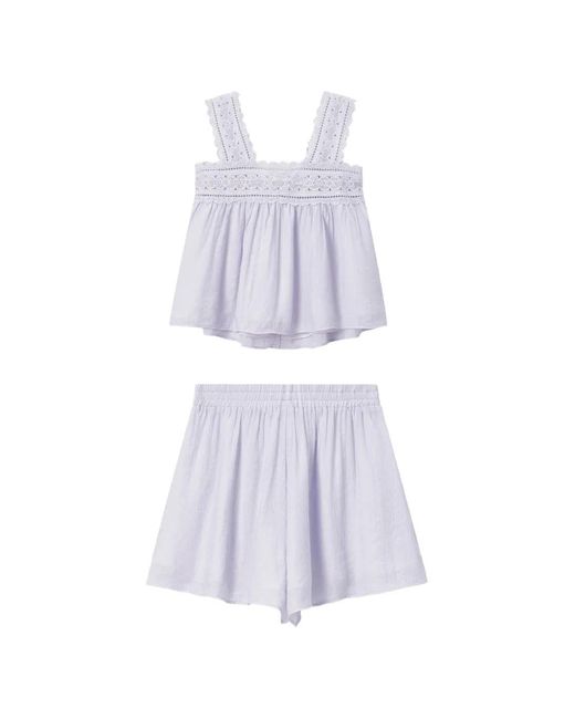 B+ AB Purple Lace-Trim Button-Up Jumpsuit