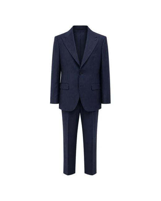 Franzese Collection Blue Pinstripe Single-Breasted Suit for men