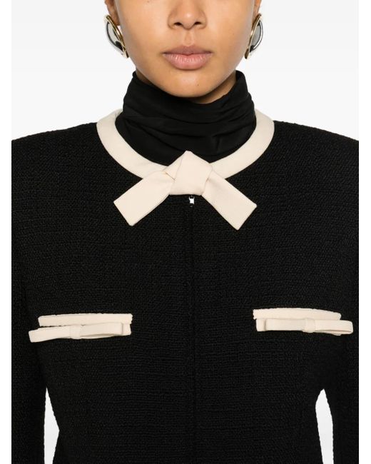 Valentino Garavani Black Plain Tweed Jacket
