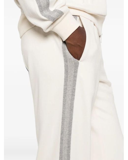 Peserico White Side-Stripe Track Pants