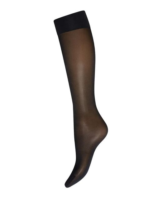 Wolford Black Satin Touch 20 Knee-High Socks
