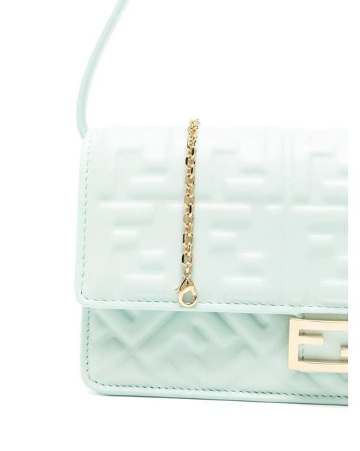 Fendi Blue Baguette Ff Shoulder Bag