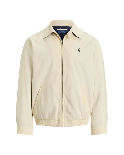 Polo Ralph Lauren Natural Embroidered-Logo Zip-Up Ligthweight Jacket for men