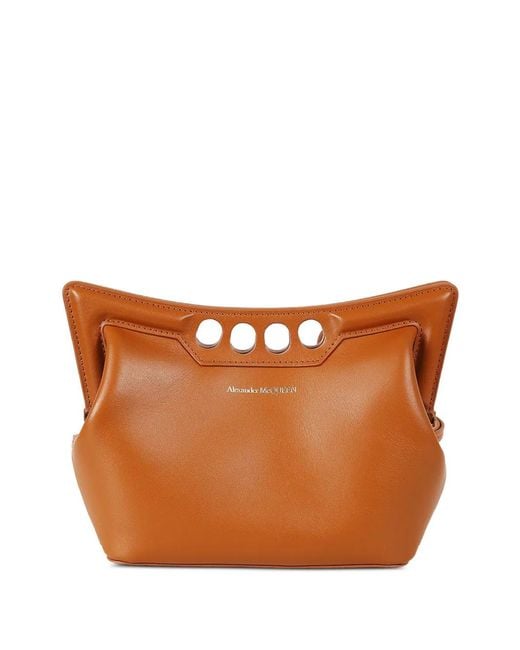 McQueen Brown Cutout Leather Mini Bag