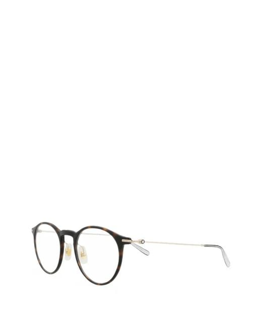 Montblanc White Round-Frame Glasses for men