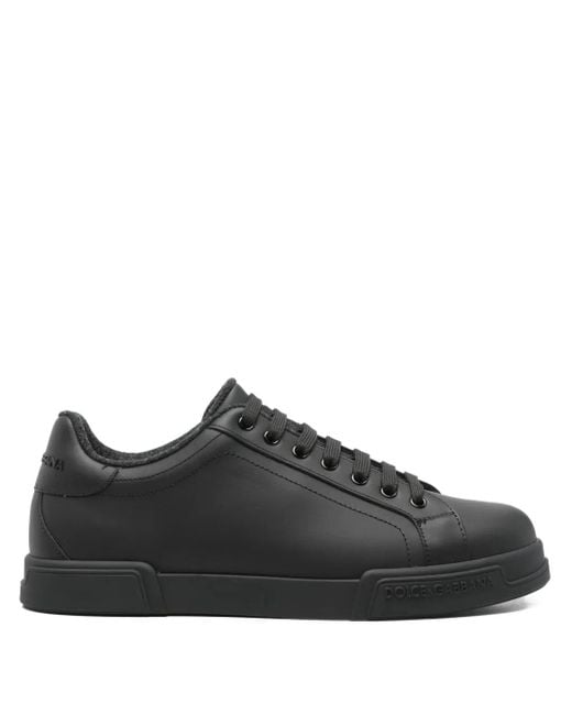 Dolce & Gabbana Sneakers aus Leder in Black für Herren