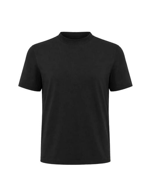 Alpha Studio Black Mock-Neck Short-Sleeve T-Shirt for men