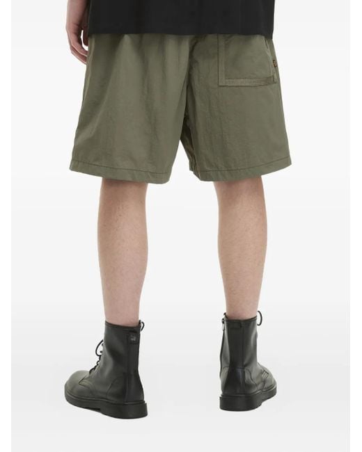 Alpha Industries Green Logo-Patch Shorts for men