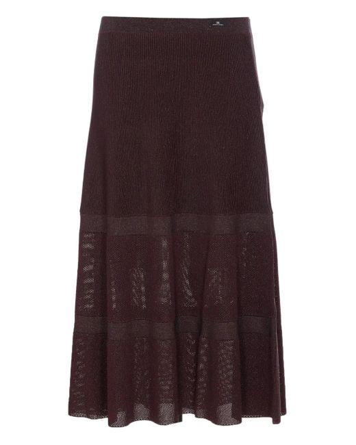Elisabetta Franchi ティアード ニットスカート Purple