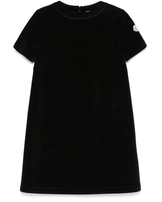 Moncler Black Chic Logo Patch Mini Dress For