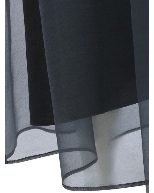 Brunello Cucinelli Blue Sheer Silk Skirt