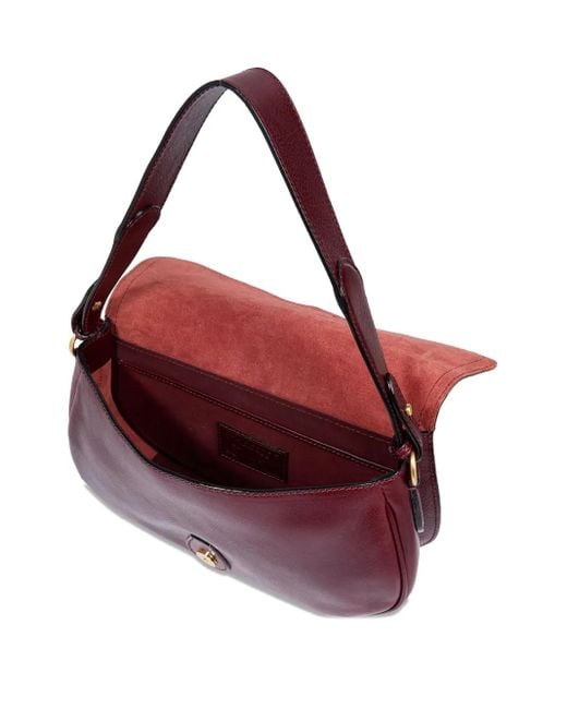 The Bridge Purple Buckle-fastening leather shoulder bag