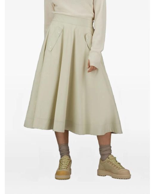 Herno Natural Pleated Pocket-Detail Skirt