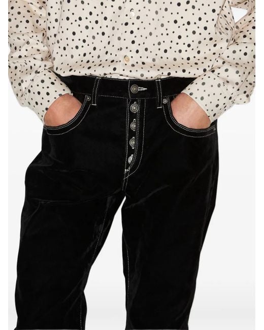 メンズ Isabel Marant Jeffrey ベルベット パンツ Black
