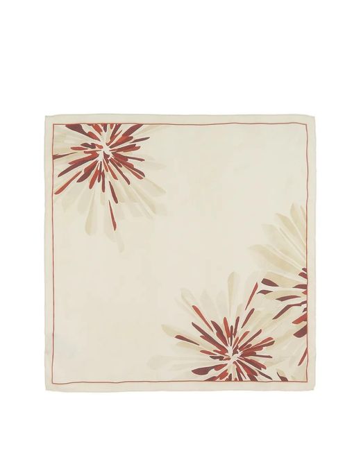 Brunello Cucinelli Natural Printed Silk Foulard