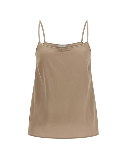 Peserico Natural Square-Neckline Top