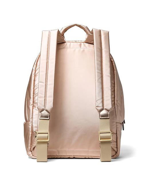 Michael Kors Rae Medium Quilted Metallic Backpack in Natural | Lyst