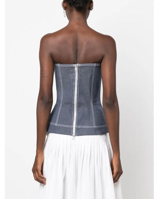 Ioana Ciolacu Blue Bustier-Top Mit Kontrastnähten