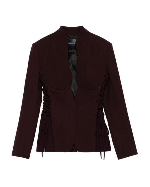 Mugler Purple Skulpturale Jacke mit Schnürung