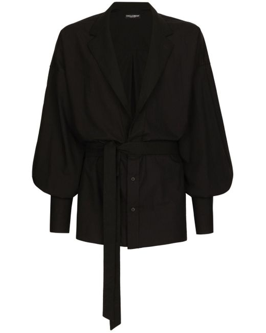 Camicia con maniche a palloncino di Dolce & Gabbana in Black da Uomo