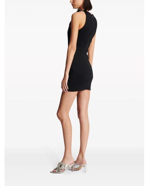 Balmain Black Falling Stars Short Dress With Embroidery
