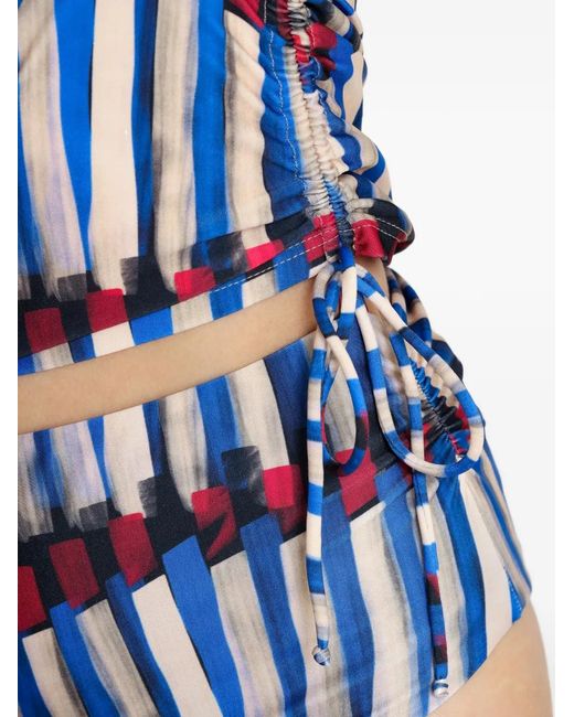 Bikini Rayé À Détail Noué Lygia & Nanny en coloris Blue