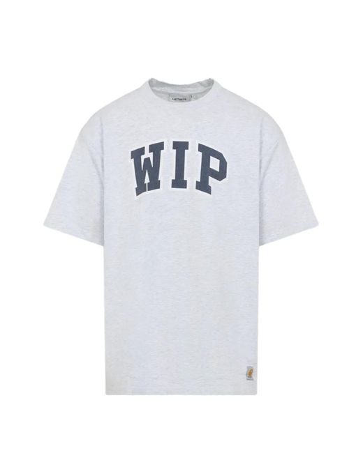 Carhartt White Logo Cotton T-Shirt for men