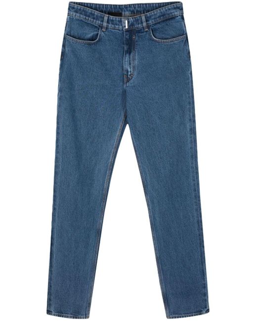 Givenchy Blue Logo-plaque Slim-fit Jeans for men