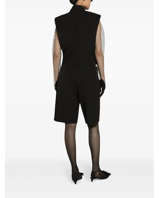 Dolce & Gabbana Black Virgin Wool Sleeveless Blazer