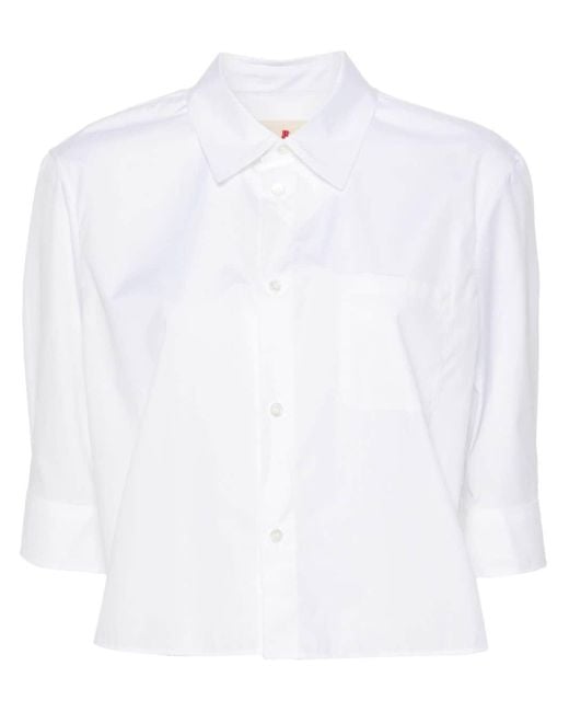 Chemise en popeline à logo brodé Marni en coloris White