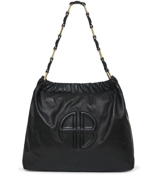 Anine Bing Kate Leather Shoulder Bag in Black | Lyst
