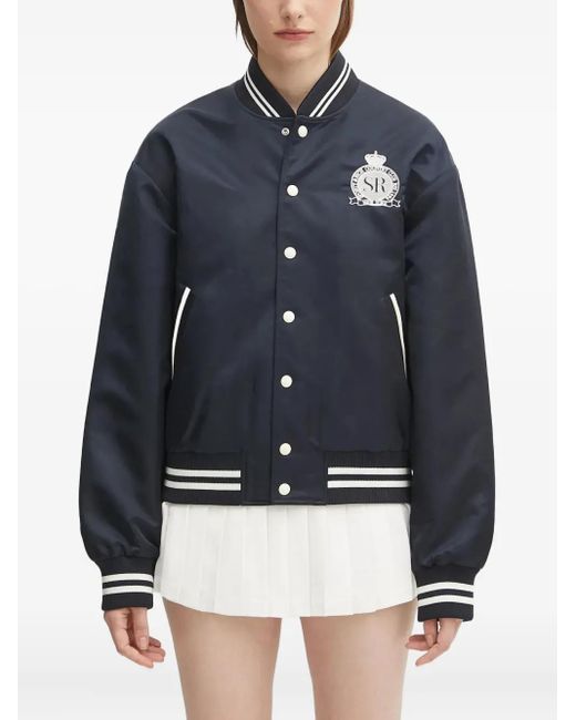 Sporty & Rich Blue Bomberjacke Mit Logo-Stickerei