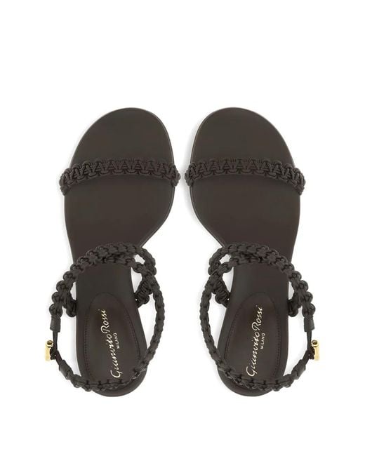 Gianvito Rossi Pink Ubud Braided Sandals