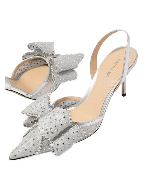 Mach & Mach White Le Cadeau Slingback Pumps