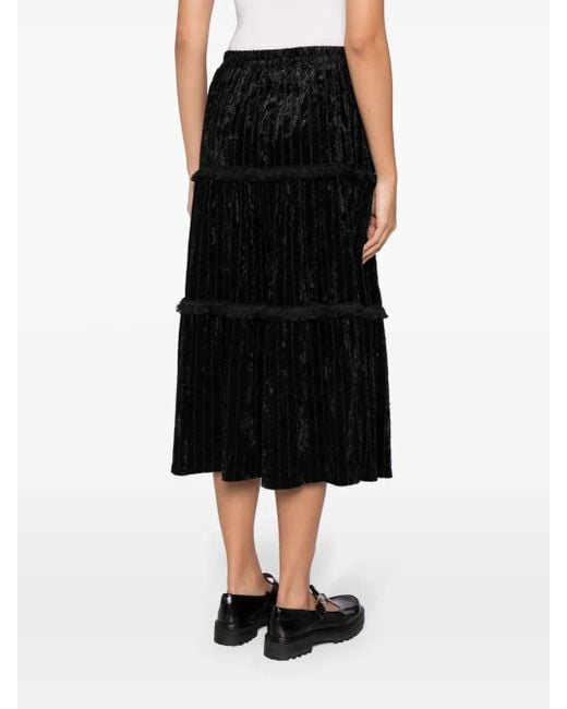 B+ AB Black Gestufter Midirock Mit Hohem Bund