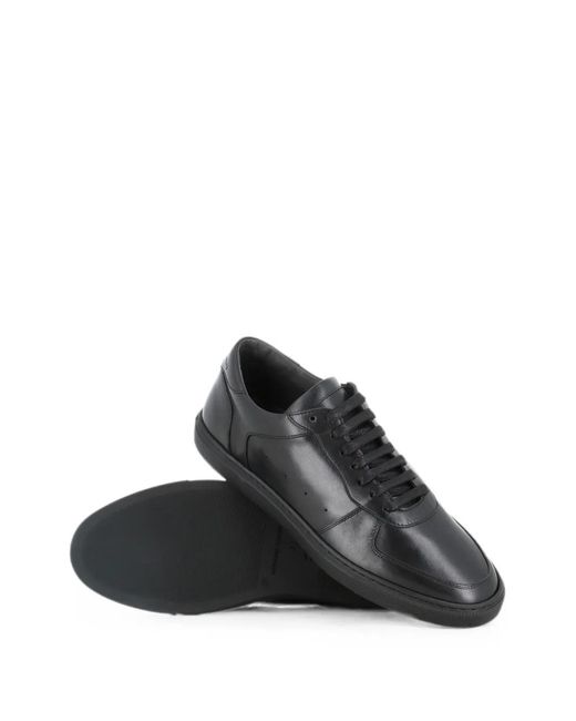 Officine Creative Black Lace-Up Leather Sneakers for men