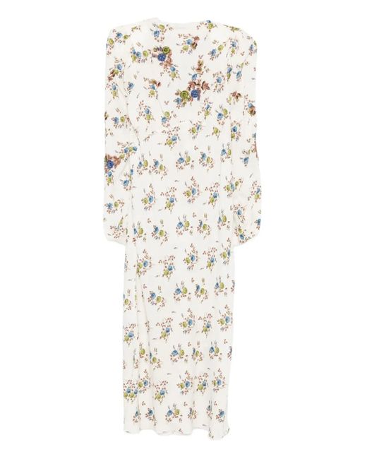 N°21 White Kleid Floral-print Midi Dress
