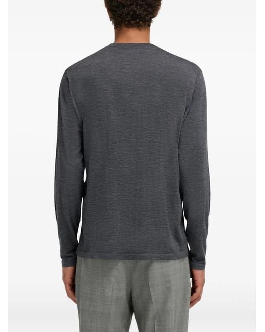 Ferragamo Gray Crew-Neck Sweater for men