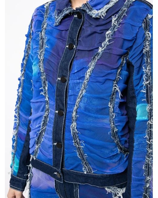 Chaqueta vaquera con diseño fruncido PAULA CANOVAS DEL VAS de color Blue