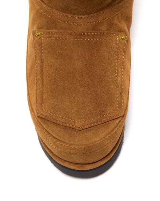 Acne Brown Shearling Leather Slip-On Boots for men