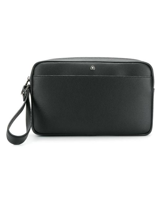 Montblanc Leather Wrist Strap Clutch Bag in Black for Men | Lyst