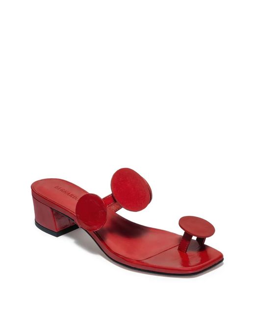 Bernardo Red Jupiter Moon Toe-Ring Sandals
