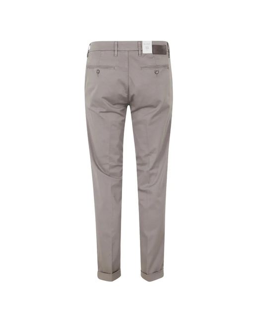 Re-hash Gray Logo-Patch Turn-Up Trousers for men